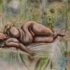 Untitled [Dreaming]   - Fall 2007 [conte crayon, ink, pastels on ink washed paper]  30"x 22"